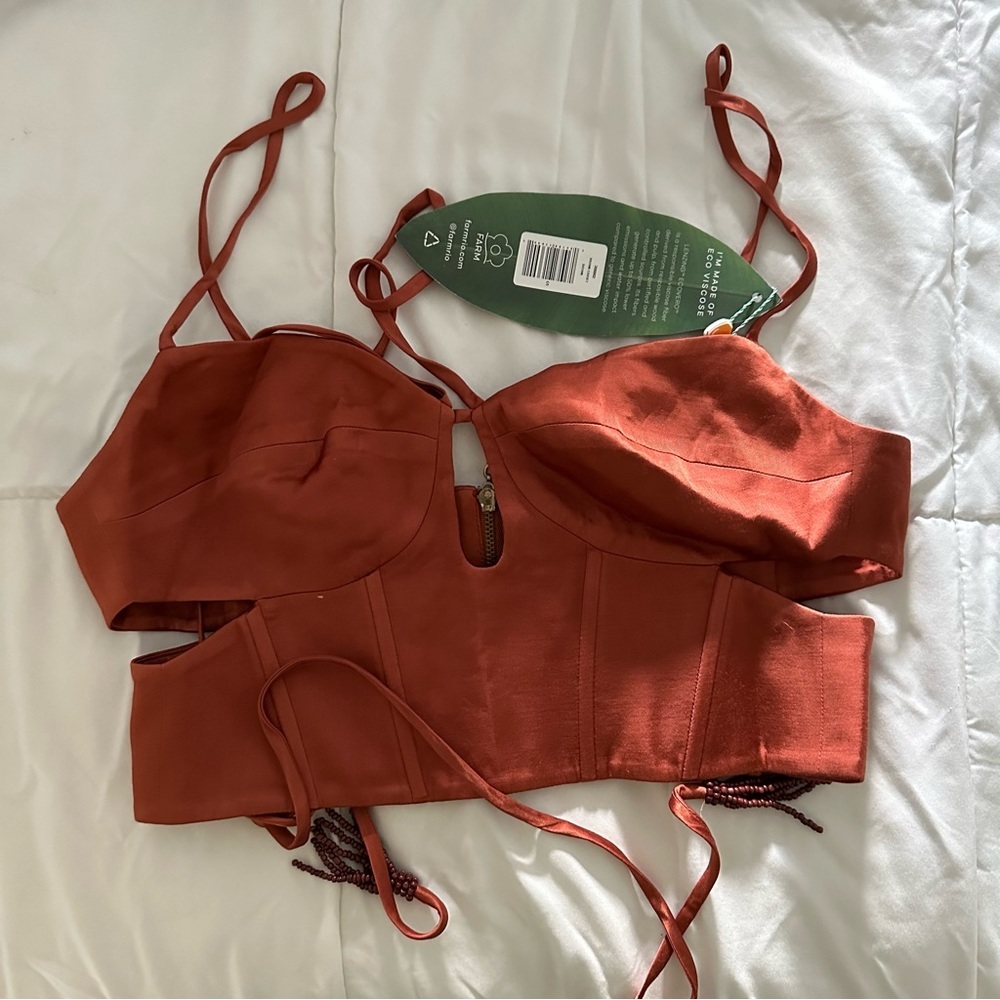 FARM Rio Orange Crop Top - Picture 4 of 8